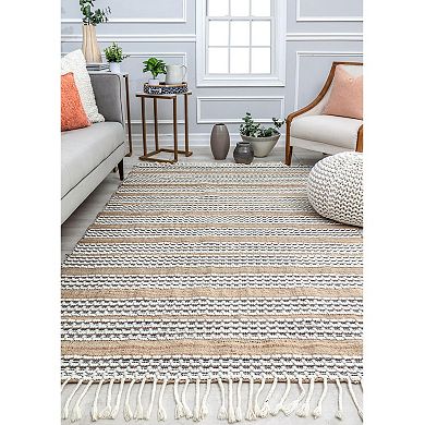 Rugs America Isle Farmhouse Stripe Ribbon Area Rug