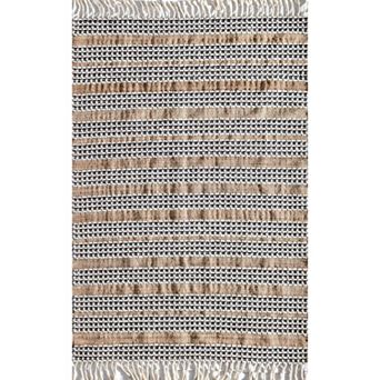 Rugs America Isle Farmhouse Stripe Ribbon Area Rug