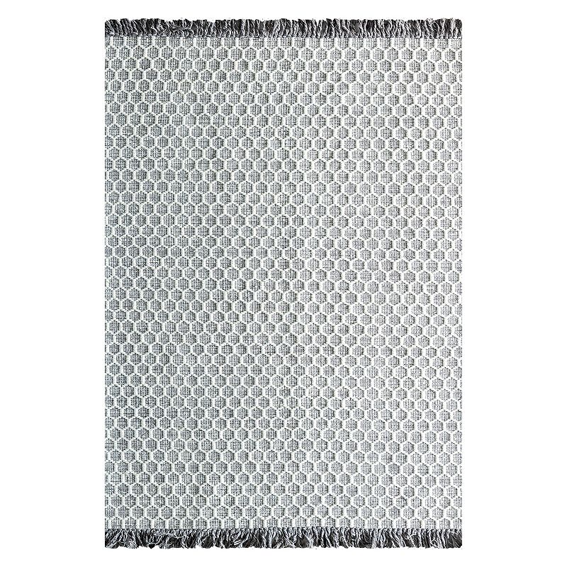 Rugs America Isle Farmhouse Dots Area Rug, Grey, 5X7 Ft