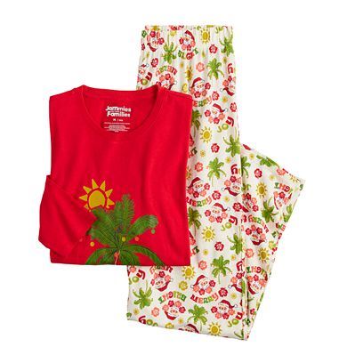 Men's Jammies For Your Families?? Santa On Holiday Top & Bottoms Pajama Set