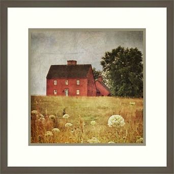 Amanti Art Red Saltbox House Framed Wall Art