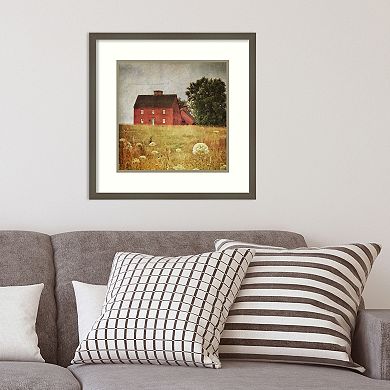 Amanti Art Red Saltbox House Framed Wall Art