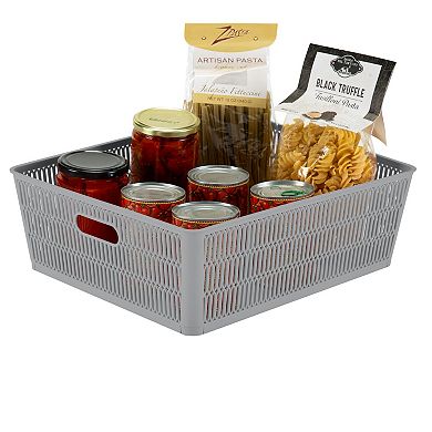 Simplify 2-Pack Slide to Stack Shallow Storage Tote Set