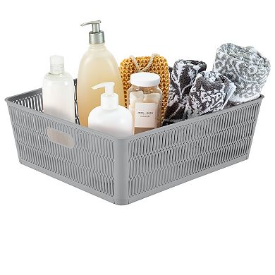 Simplify 2-Pack Slide to Stack Shallow Storage Tote Set