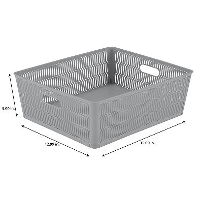 Simplify 2-Pack Slide to Stack Shallow Storage Tote Set