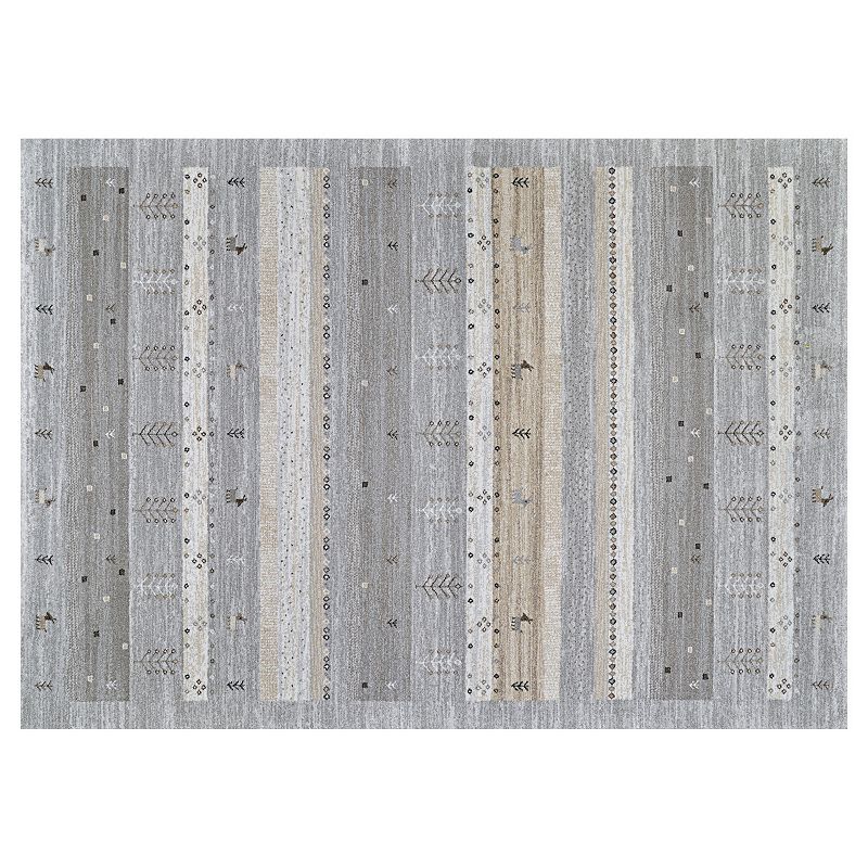 Couristan Nomad Karwal Mushroom Area Rug, Grey, 4X5 Ft