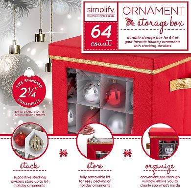 Simplify 64 Count Large Ornament Storage Box