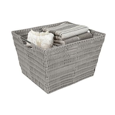 Simplify Large Rattan Storage Tote Basket