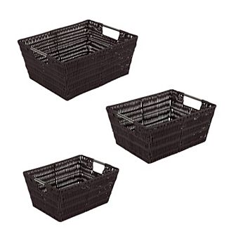 Simplify 3 Pack Set Rattan Tote Baskets