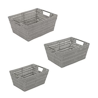 Simplify 3 Pack Set Rattan Tote Baskets