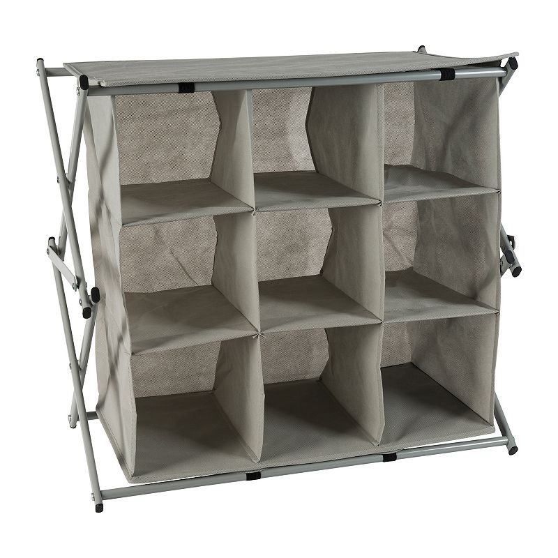 Simplify 9 Grid Collapsible Shoe Rack, Grey