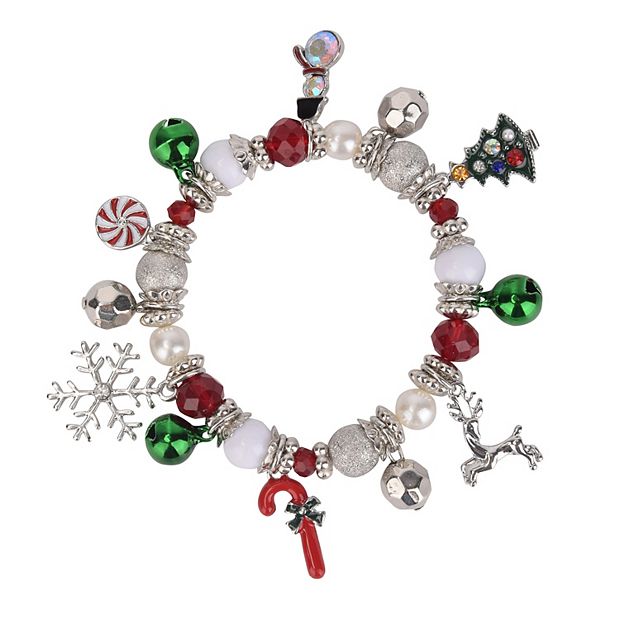 Celebrate Together™ Beaded Nickel Free Stretch Bracelet with Christmas  Charms