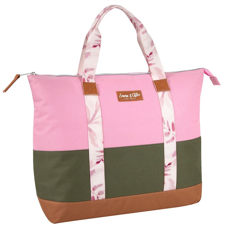 Emma & Chloe Colorblock 20-Can Insulated Cooler Tote Bag, Pink