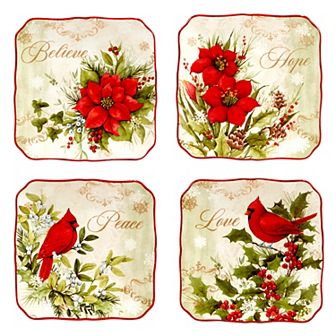 Certified International Winters Medley 4 pc Canape Plate Set