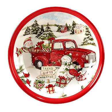 Certified International Red Truck Snowman 4-pc. Soup Bowl Set