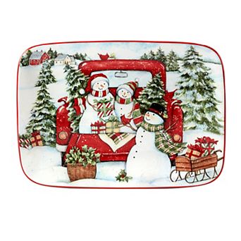Certified International Snowman Rectangle Serving Platter