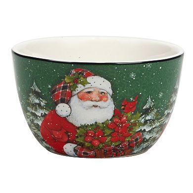 Certified International Christmas Lodge Santa 4-pc. Ice Cream Bowl Set