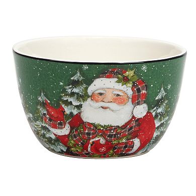 Certified International Christmas Lodge Santa 4-pc. Ice Cream Bowl Set