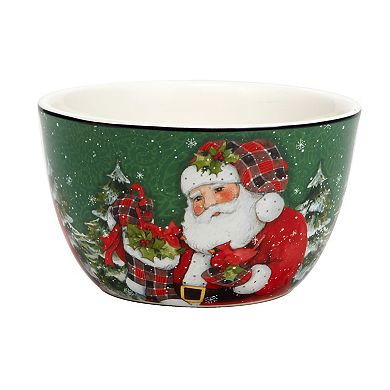 Certified International Christmas Lodge Santa 4-pc. Ice Cream Bowl Set