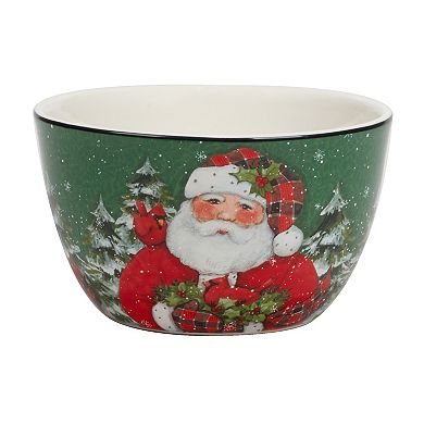 Certified International Christmas Lodge Santa 4-pc. Ice Cream Bowl Set