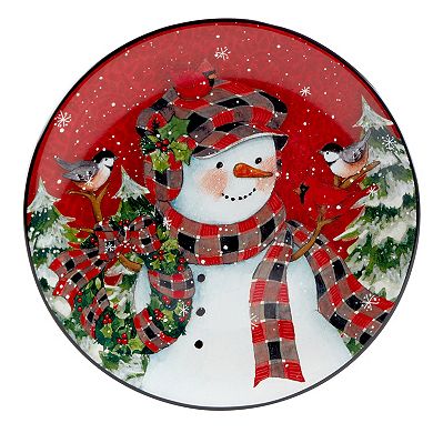 Certified International Christmas Lodge Snowman 4-pc. Dessert Plate Set