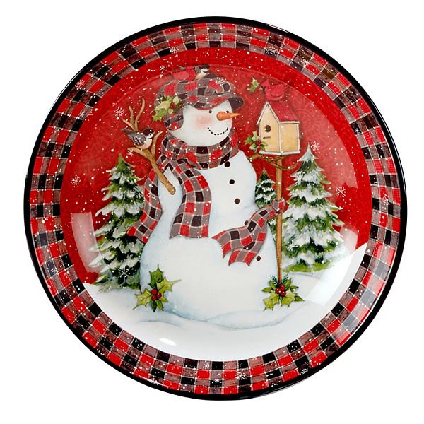 Certified International Christmas Lodge Snowman Serving Bowl