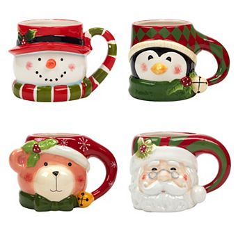 Certified International Holiday 4 pc Mug Set