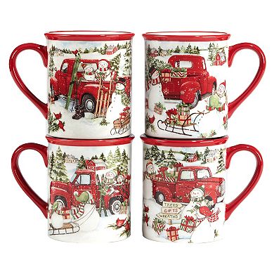 Certified International Red Truck Snowman 16-pc. Dinnerware Set