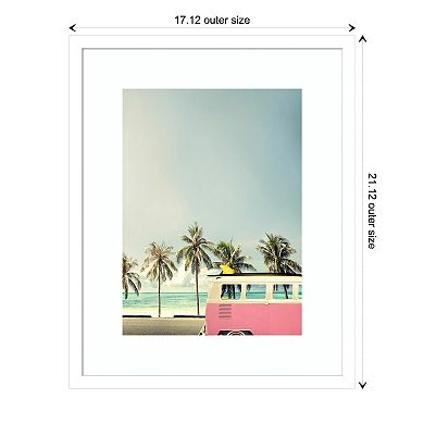 Amanti Art Surf Bus Pink Beach Framed Wall Art