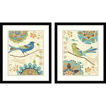 Amanti Art Eastern Tales Birds Framed Wall Art 2 pc Set