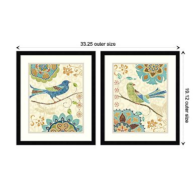 Amanti Art Eastern Tales Birds Framed Wall Art 2-piece Set