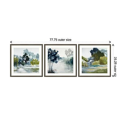 Amanti Art Soft Field Reflections Framed Wall Art 3-piece Set