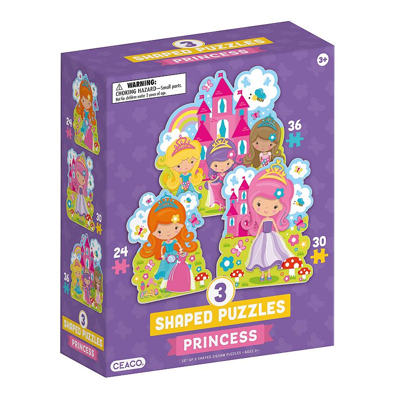 Gamewright 3-in-1 Princess Puzzles, Multicolor