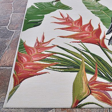 Couristan Dolce Toucans Ivory Indoor Outdoor Area Rug