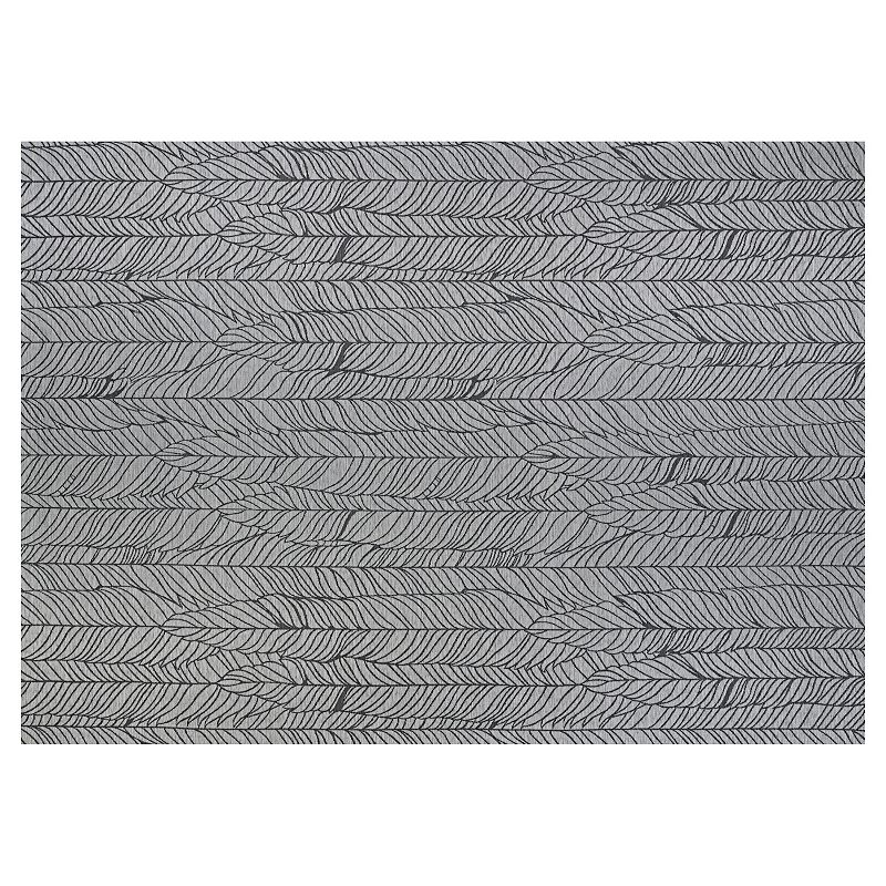 Couristan Dolce Majorelle Silver-Black Indoor Outdoor Area Rug, Grey, 5X7.5 Ft