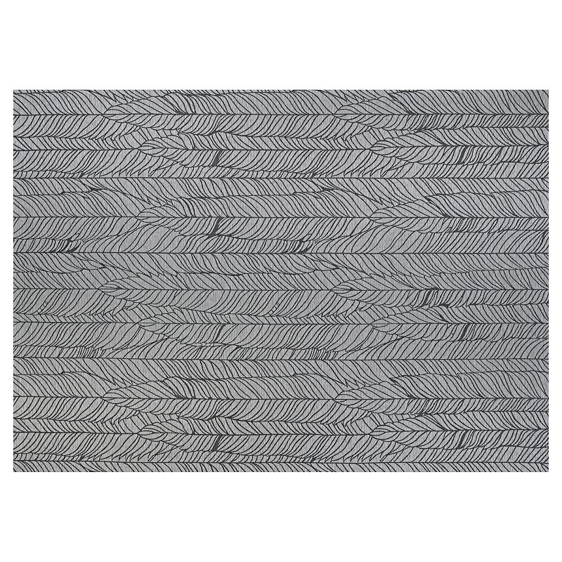 Couristan Dolce Majorelle Silver-Black Indoor Outdoor Area Rug, Grey, 8X11 Ft