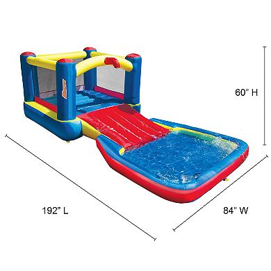 Banzai Bounce N Splash Outdoor Water Park Aquatic Activity Play Center w/ Slide