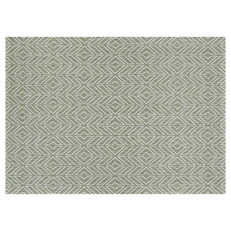 Couristan Recife Cabana Tile Indoor Outdoor Area Rug, Green, 7.5X11 Ft