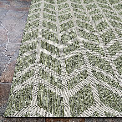 Couristan Recife Garden Key Sage-Champagne Indoor Outdoor Area Rug