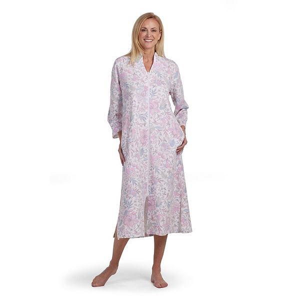 Petite Miss Elaine Essentials French Terry Long Zipper Robe