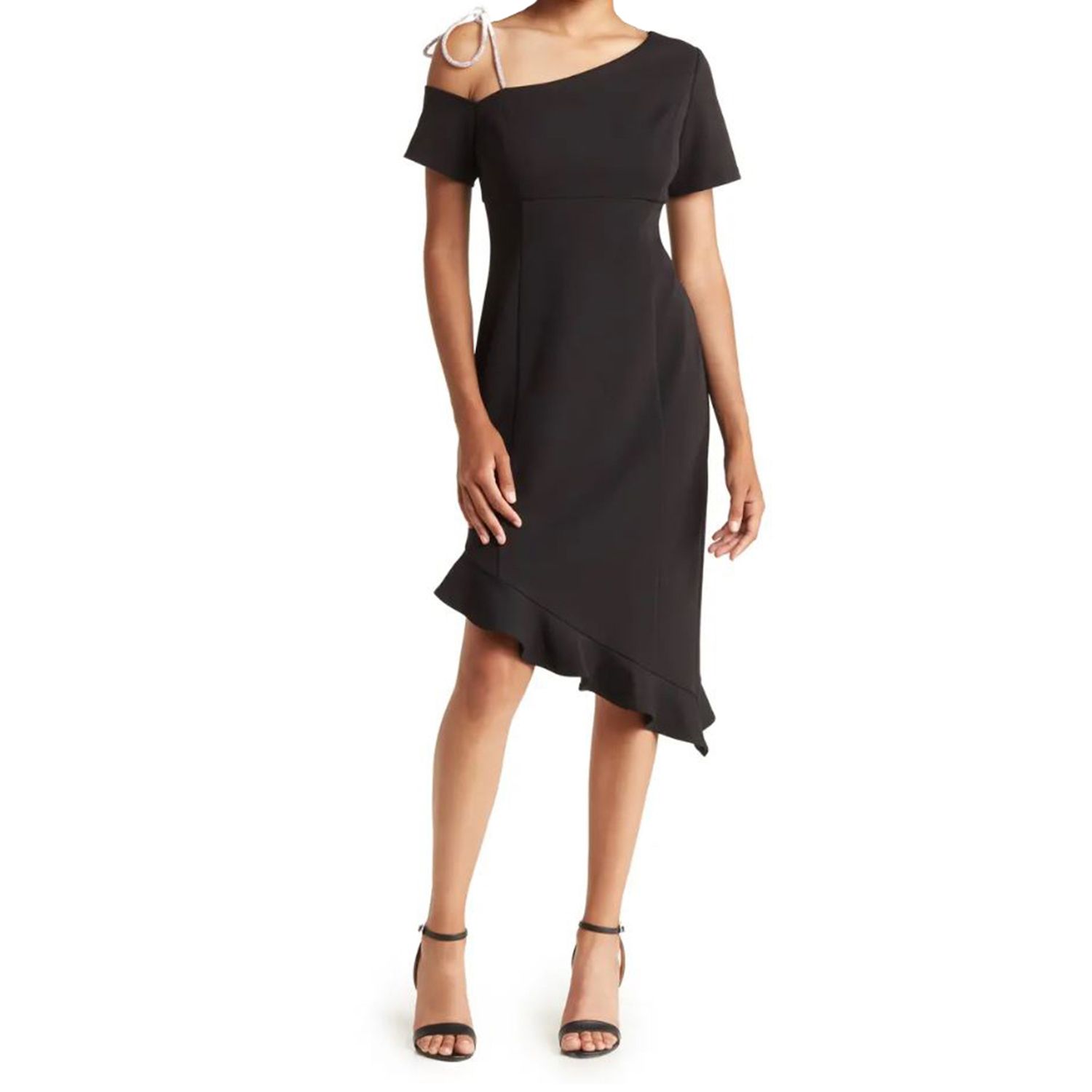 Женские платья Focus By Shani Asymmetrical Crystal Strap Sheath Dress