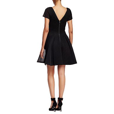 Women's Focus By Shani Honeycomb Cutout Fit & Flare Dress