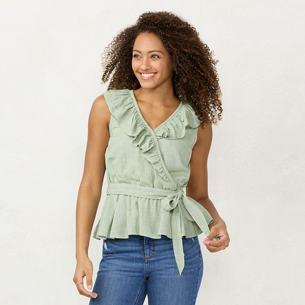 Women's LC Lauren Conrad Ruffle Faux-Wrap Top