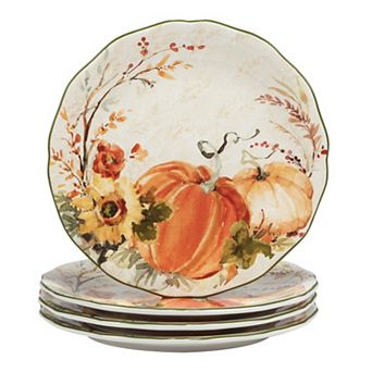 Certified International Harvest Morning 4 pc Dinner Plate Set