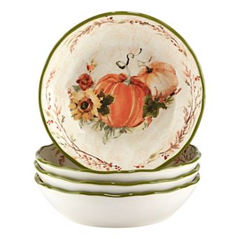 Certified International Harvest Morning 4 pc Soup Bowl Set