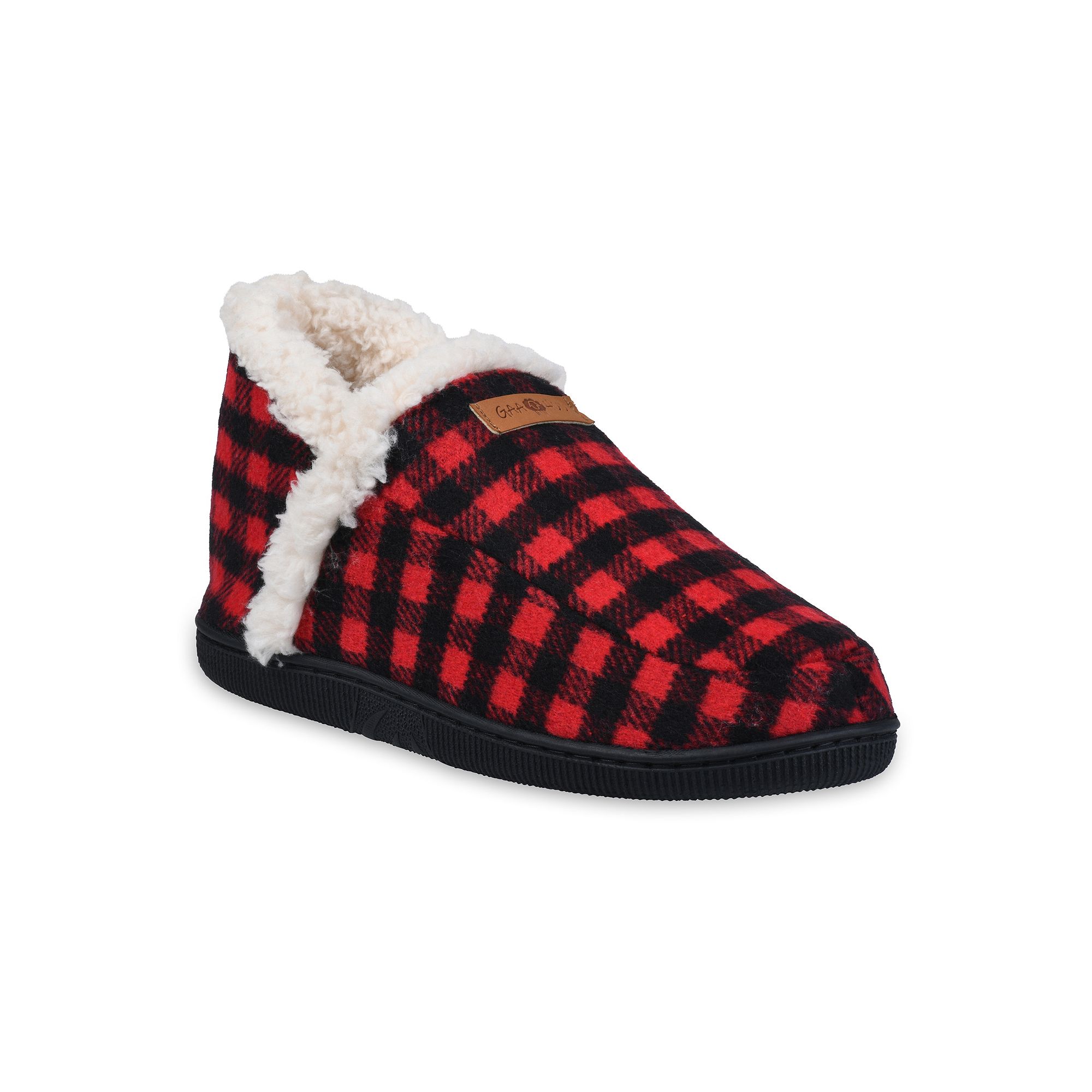 GaaHuu Faux Wool Ankle Womens Slippers, Size: Small, Buffalo Check