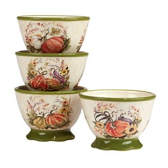 Certified International Harvest Morning 4 pc Ice Ceam Bowl Set