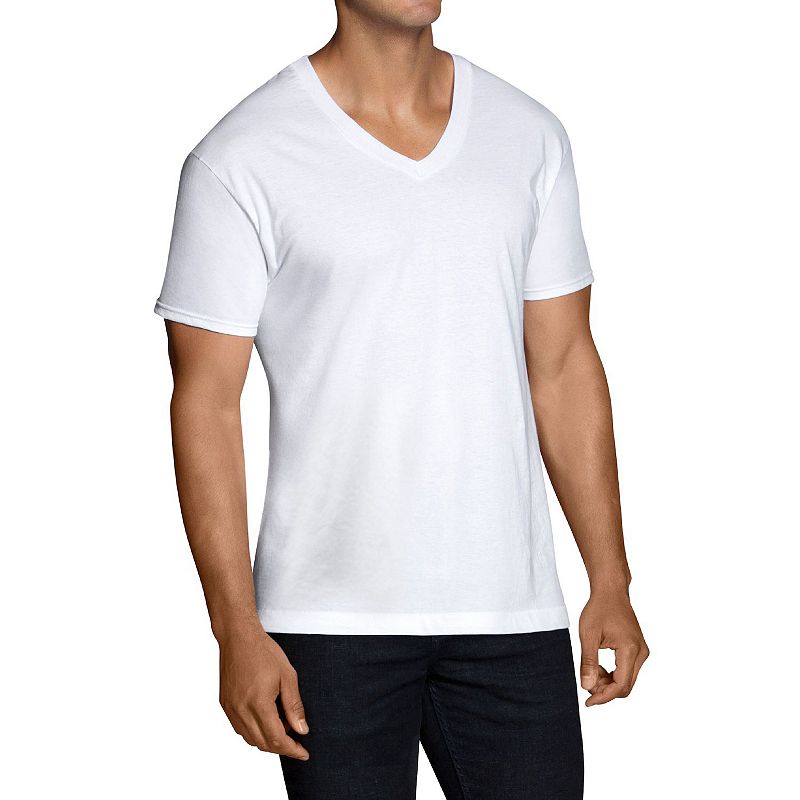 Mens Fruit of the Loom Signature 6-pack V-Neck Tee, Size: 2XL, White