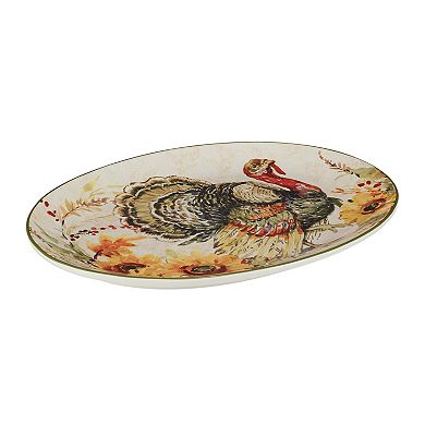 Certified International Harvest Morning Oval Turkey Platter