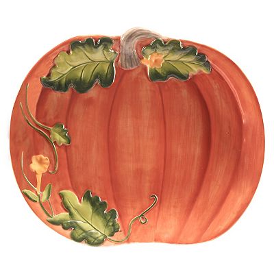 10 Strawberry Street Pumpkin outlets Ceramic Bakeware Platter